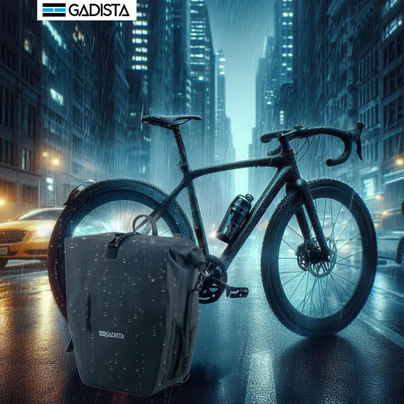 Sacoche Velo arrière porte bagage 2-en-1 TPU-25l-Étanche,Légère-Compartiment PC