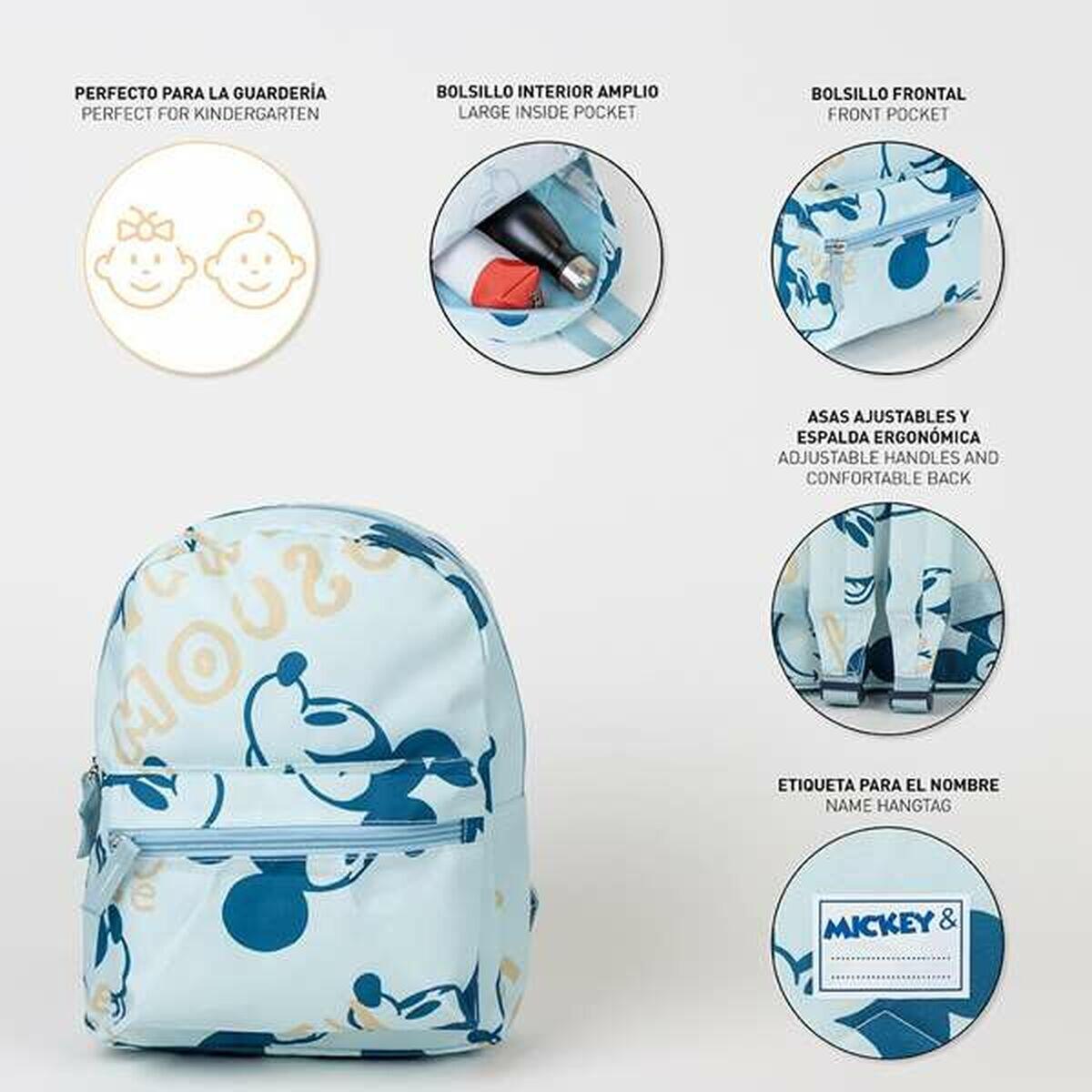 Mochila Escolar Mickey Mouse Azul 3/5