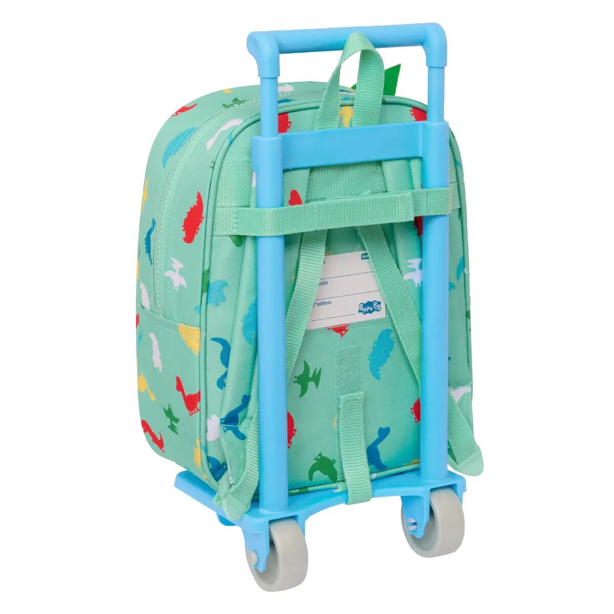 Mochila Escolar con Ruedas Peppa Pig Verde 2/3