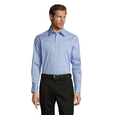 Heren brighton stretch business shirt met lange mouwen (heldere lucht)