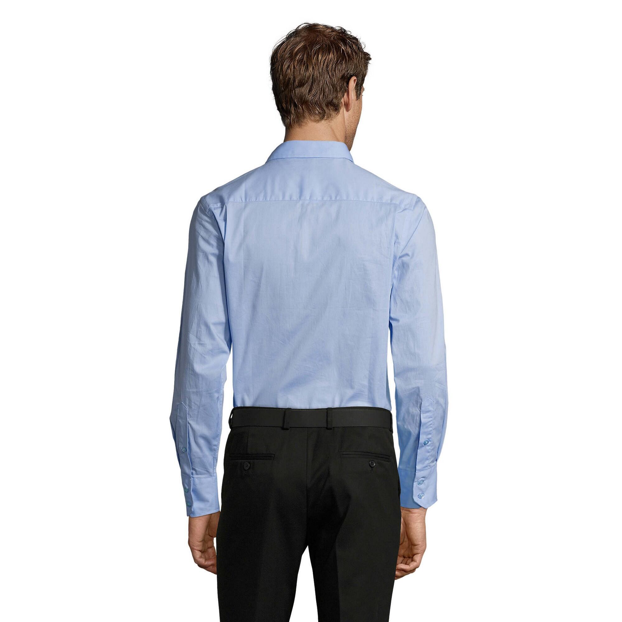 Camisa de trabalho de manga comprida Brighton Stretch para homem Céu Brilhante 2/3