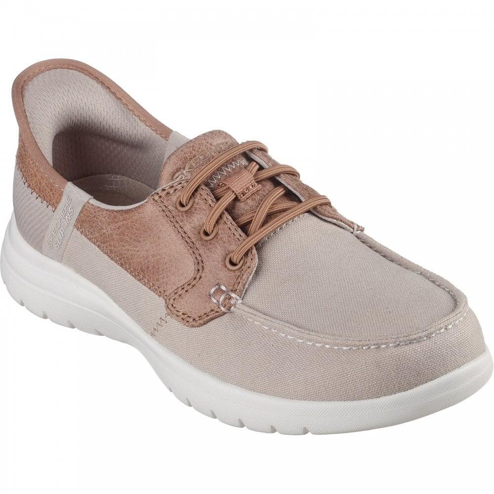 Sapatos Náuticos Skechers Mulher On-the-GO Flex - Palmilla Taupe 6/7