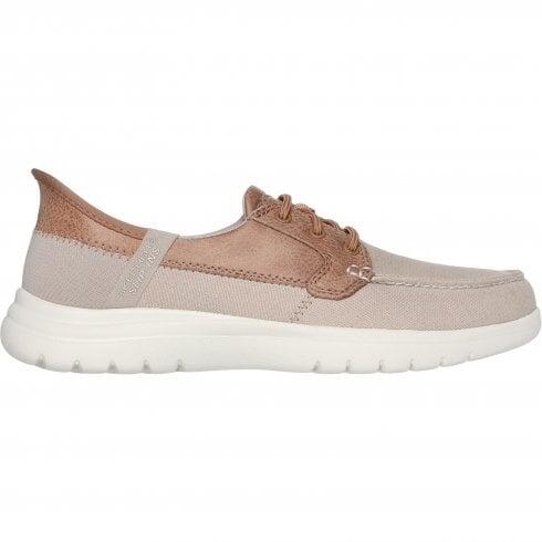 Sapatos Náuticos Skechers Mulher On-the-GO Flex - Palmilla Taupe 7/7
