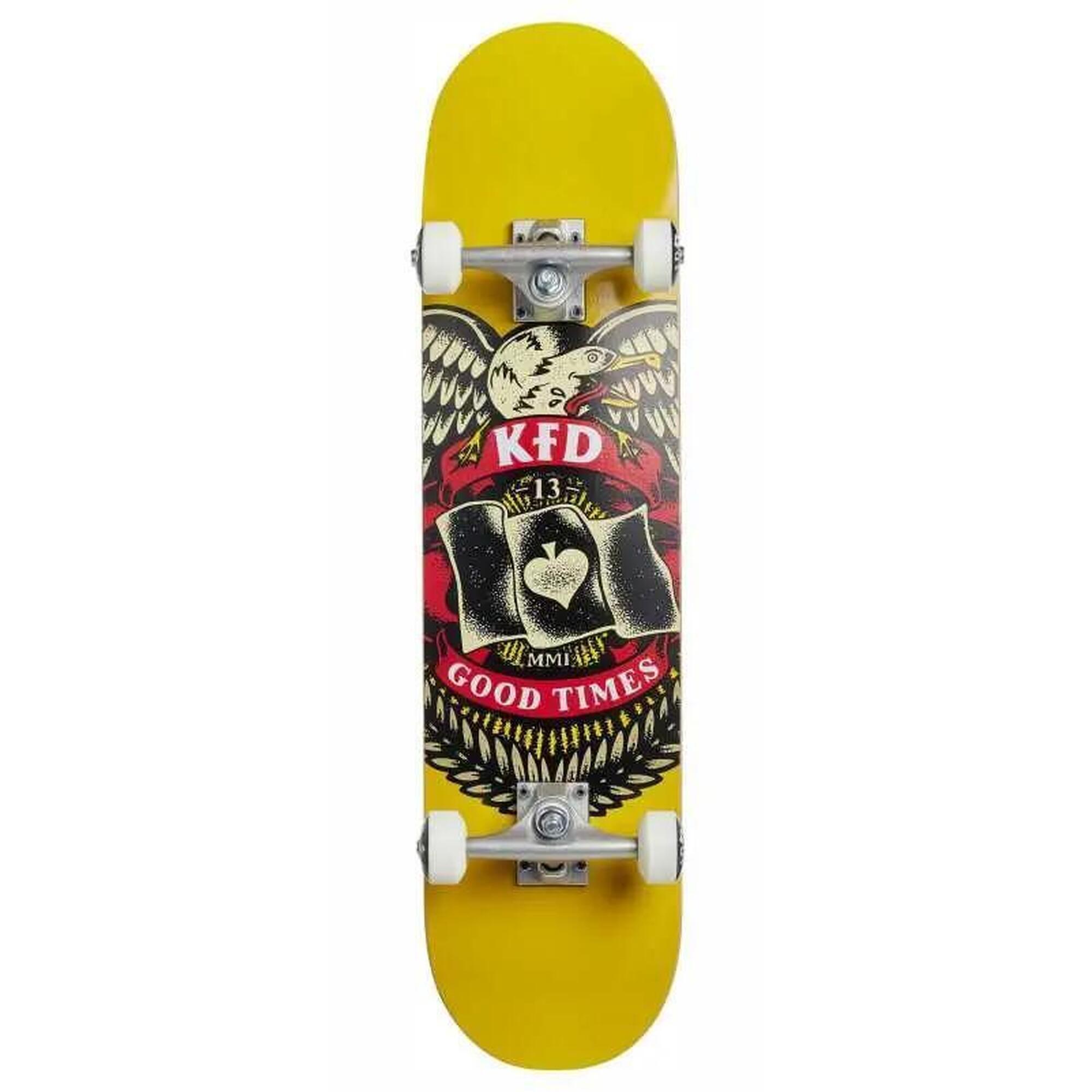 Skateboard Complet KFD Bandana Young Gunz Flagship - Planche 8" X 32" - Noir Et Blanc - Neuf Pour Débutants/confirmés