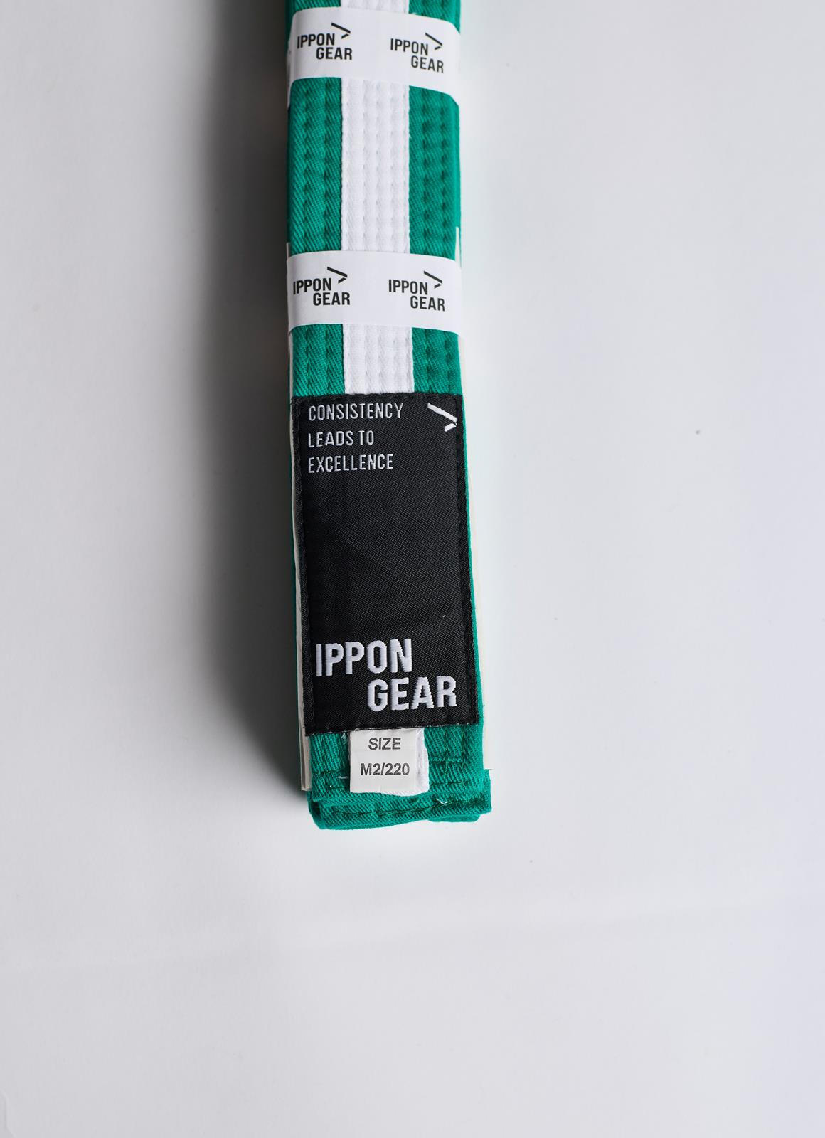 Centura BJJ Junior Ippon Gear Verde/Alb