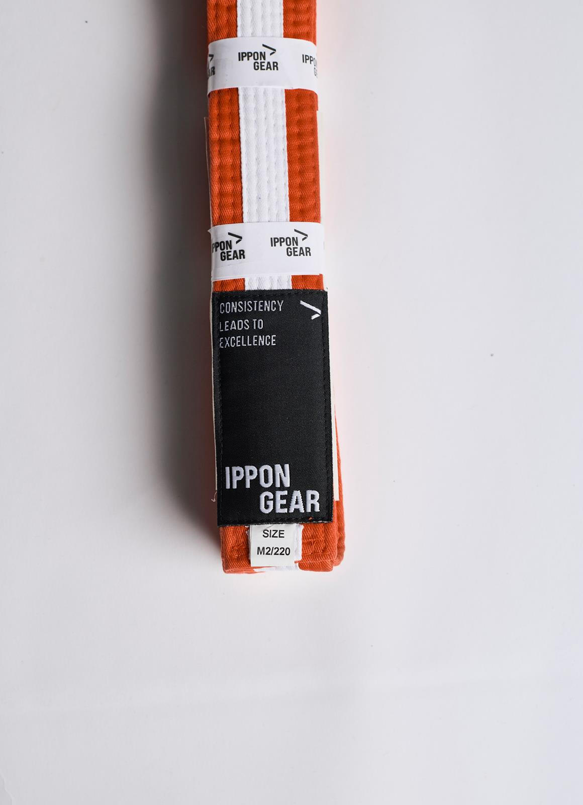 Centura BJJ Junior Ippon Gear Portocaliu/Alb