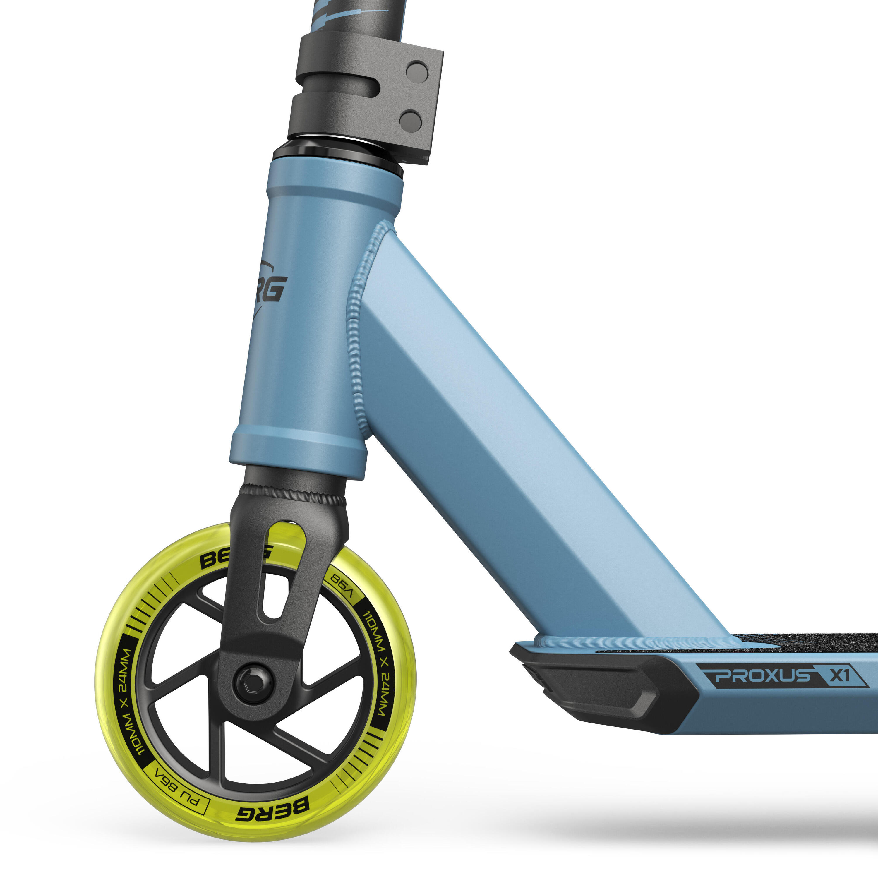 Trottinette Freestyle pour Enfants, 6+ Ans, Proxus X1 Bleu/Lime 4/5