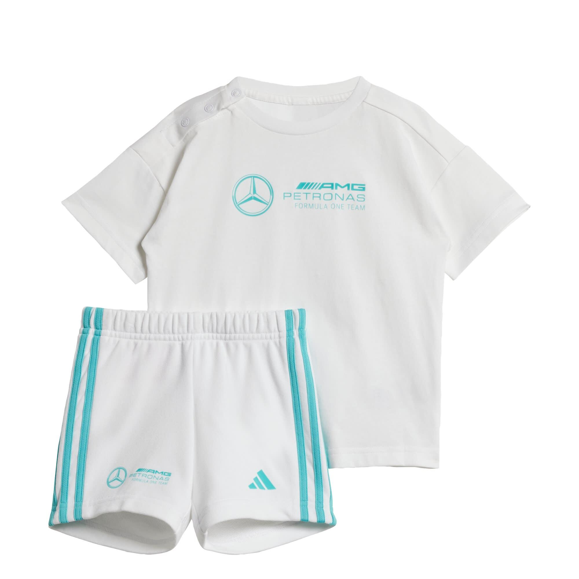 Adidas - Ensemble Bébés Manches Courtes Adn Mercedes - Amg Petronas Formula One Team - Survêtement - Blanc|bleu - Decathlon
