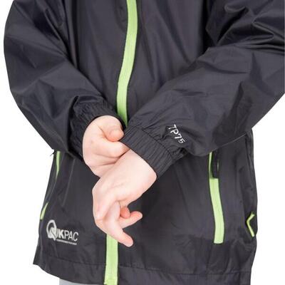 Giacca Trespass Qikpac Packaway impermeabile per bambini nera