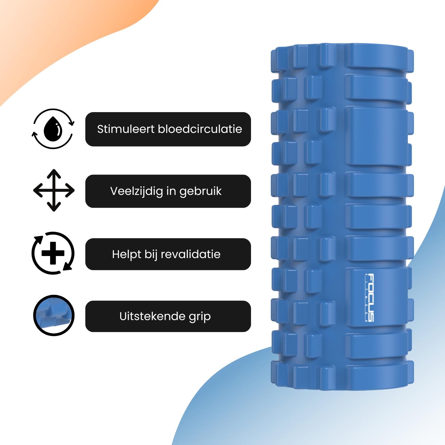 Foam Roller - Blauw - 33 cm 6/7