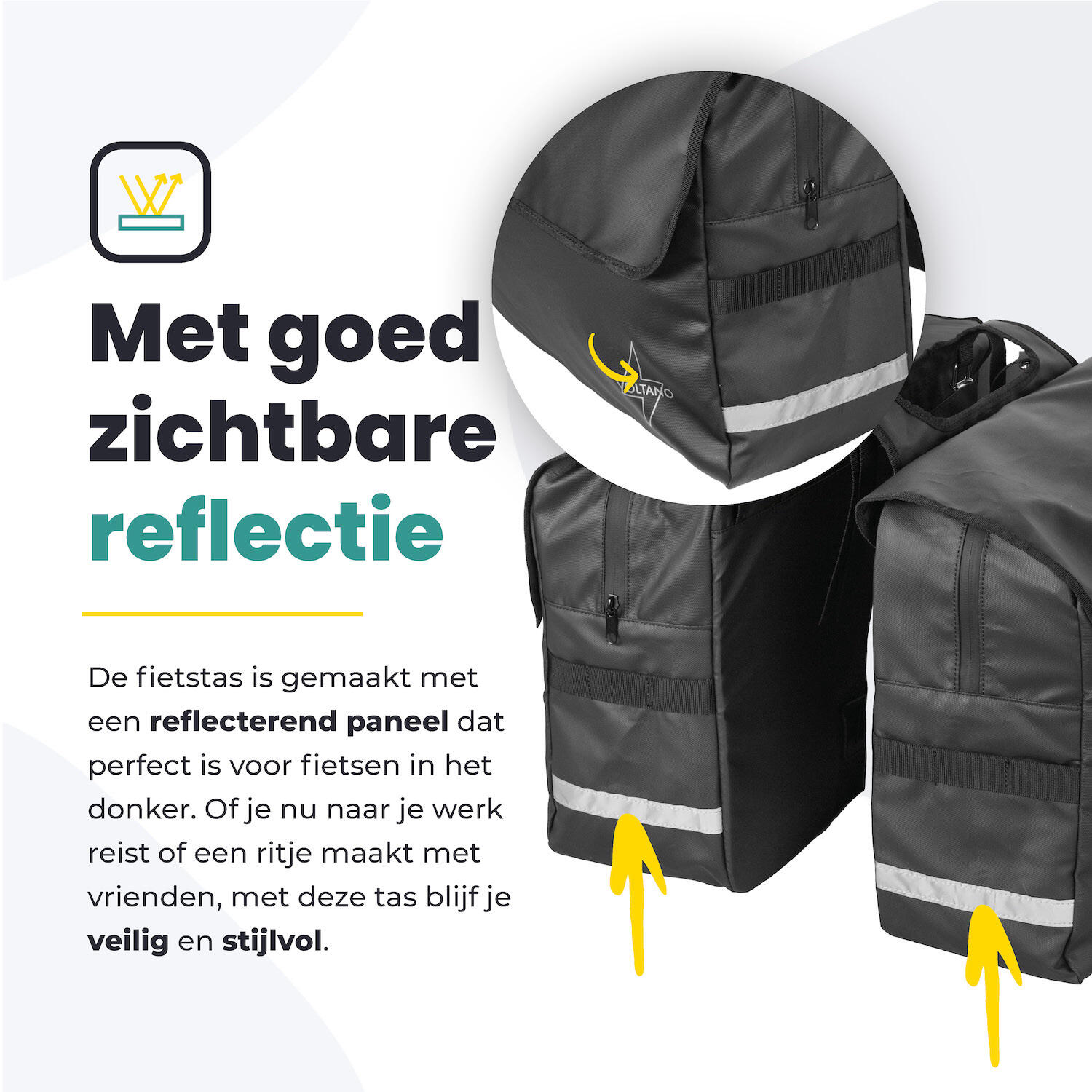 Fietstas voor Toerfietsen van het merk VOLTANO - Unisex - Kleur ZWART -  - 44L 3/7