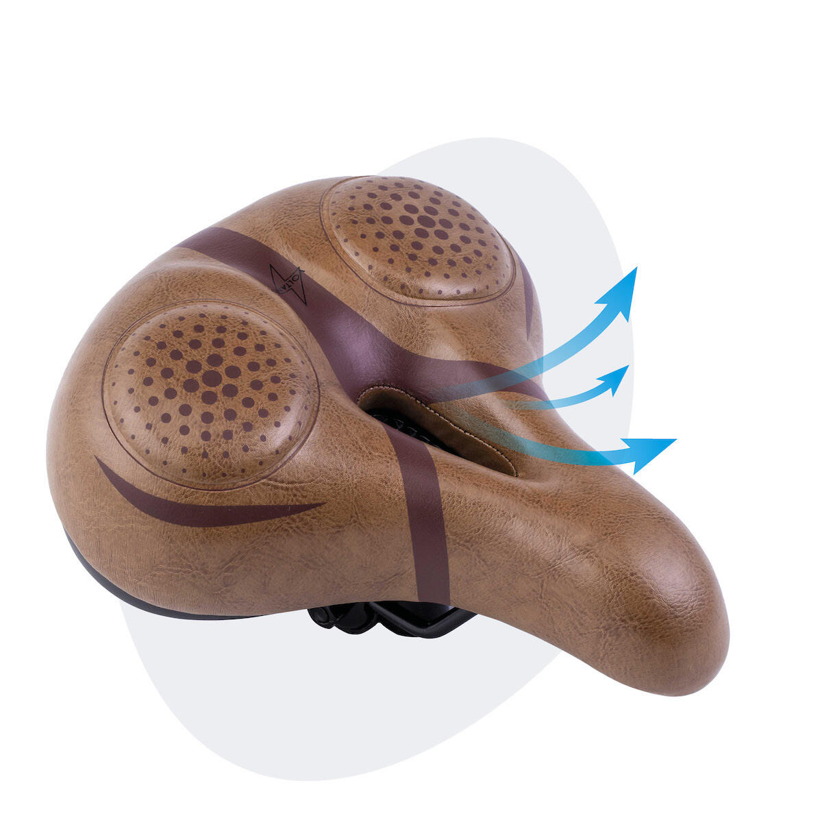 Voltano Fietszadel Met Voorgevormde Gelpads - Bruin 2/7