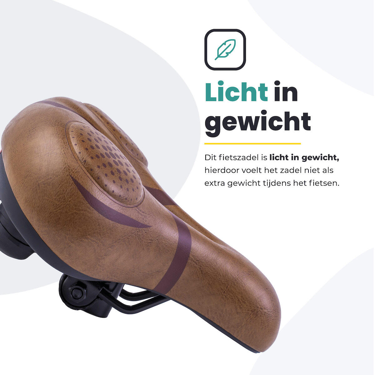 Voltano Fietszadel Met Voorgevormde Gelpads - Bruin 3/7
