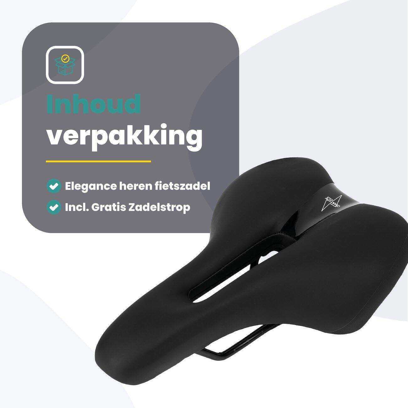 Voltano Fietszadel Elegance - Zwart - Trekking Gel Zadel - Heren 3/7