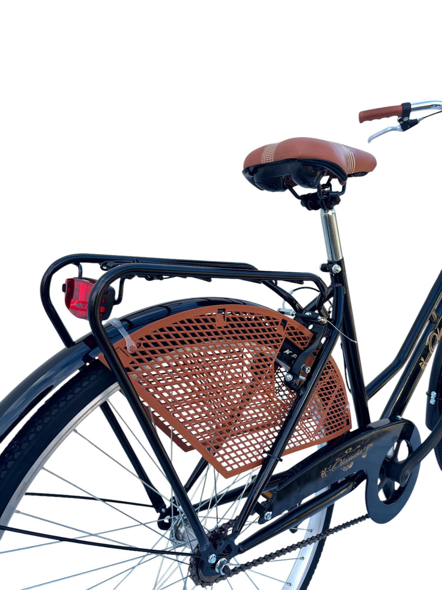 Bicicletta Donna da Passeggio Misura 26 Bici da città Vintage con Cestino Nera 6/8