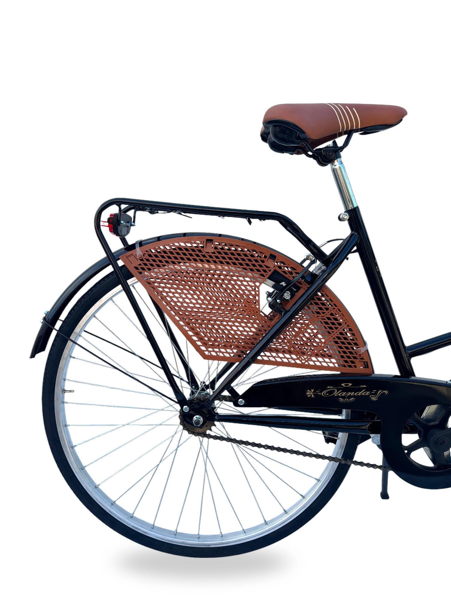Bicicletta Donna da Passeggio Misura 26 Bici da città Vintage con Cestino Nera 5/8