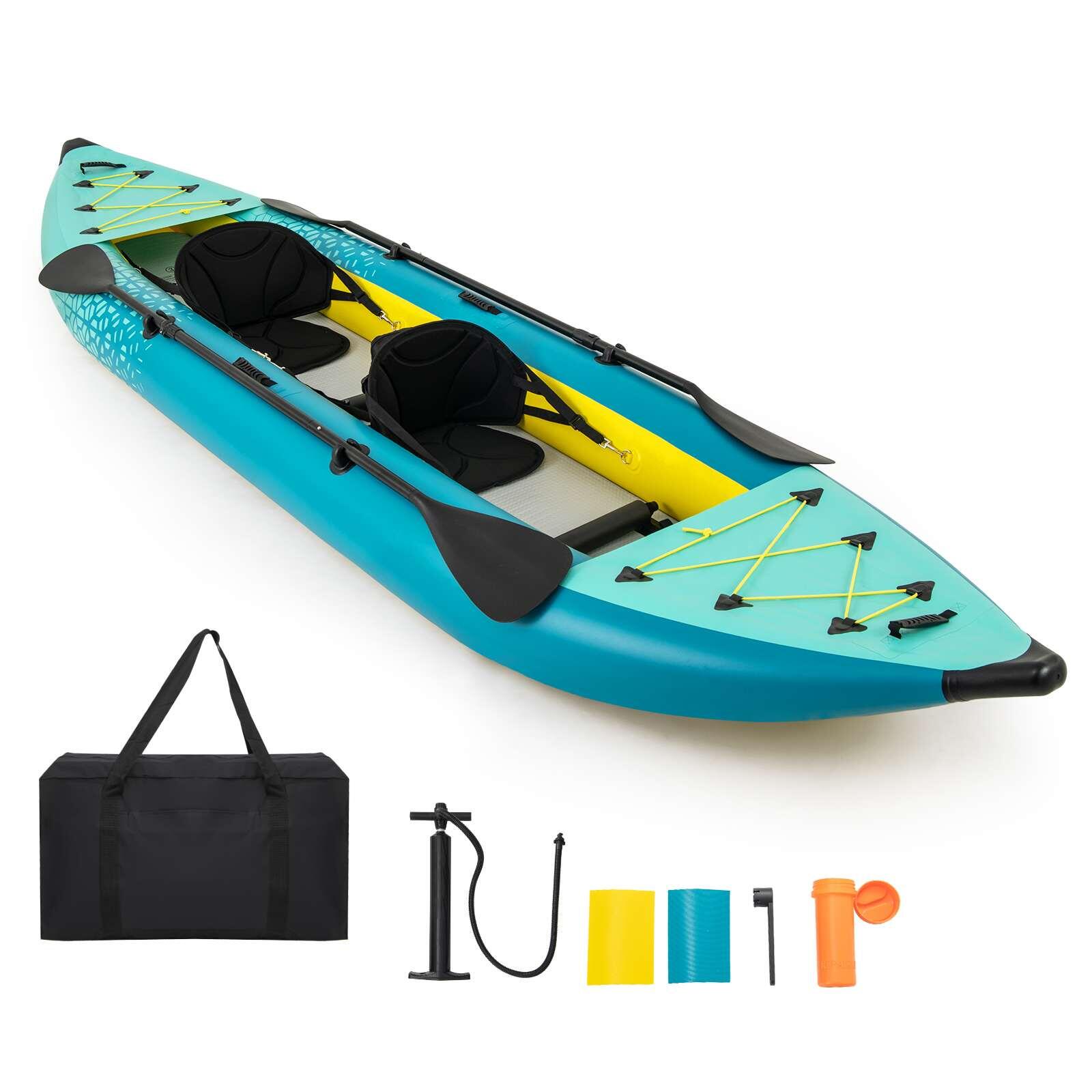 Inflatable Boat Gymaxinflatable Kayak Set 2 Person With Aluminum Oars