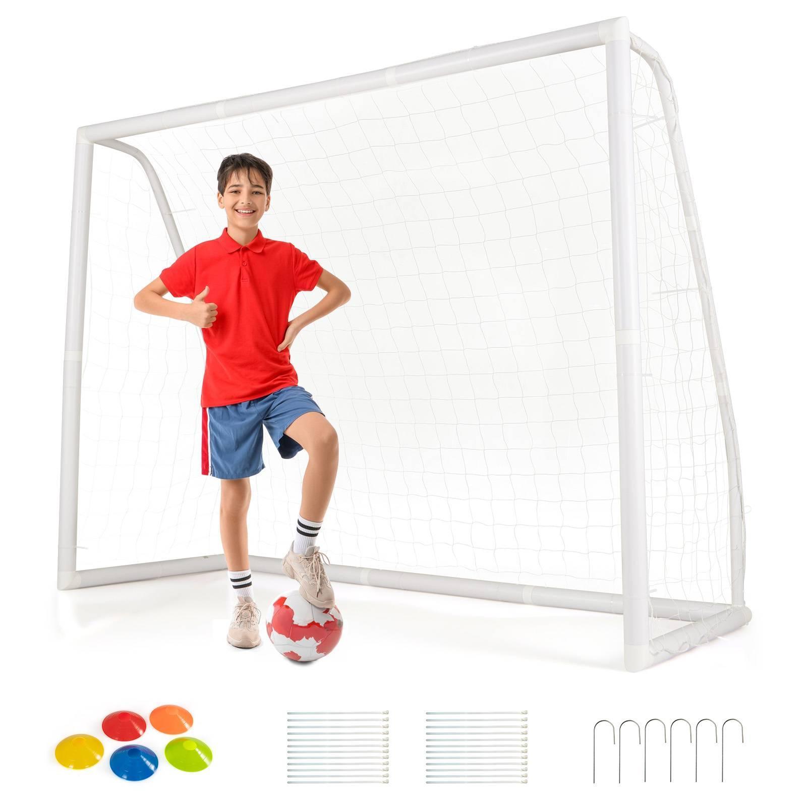 2.5M x 1.8M Soccer Goal Weather Resistant Net w/Ground Stakes