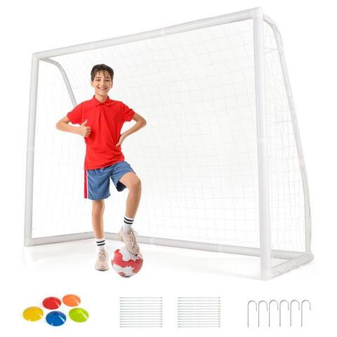 2.5M x 1.8M Soccer Goal Weather Resistant Net w/Ground Stakes