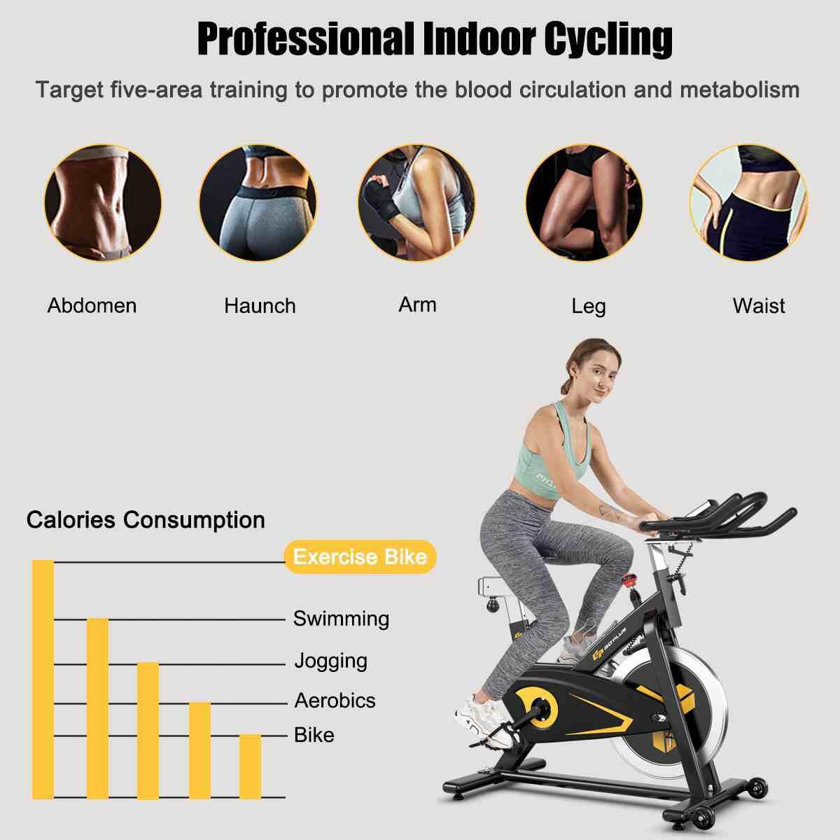 Famistar Exercise Bike Indoor Cycling Stationary Bike Costway