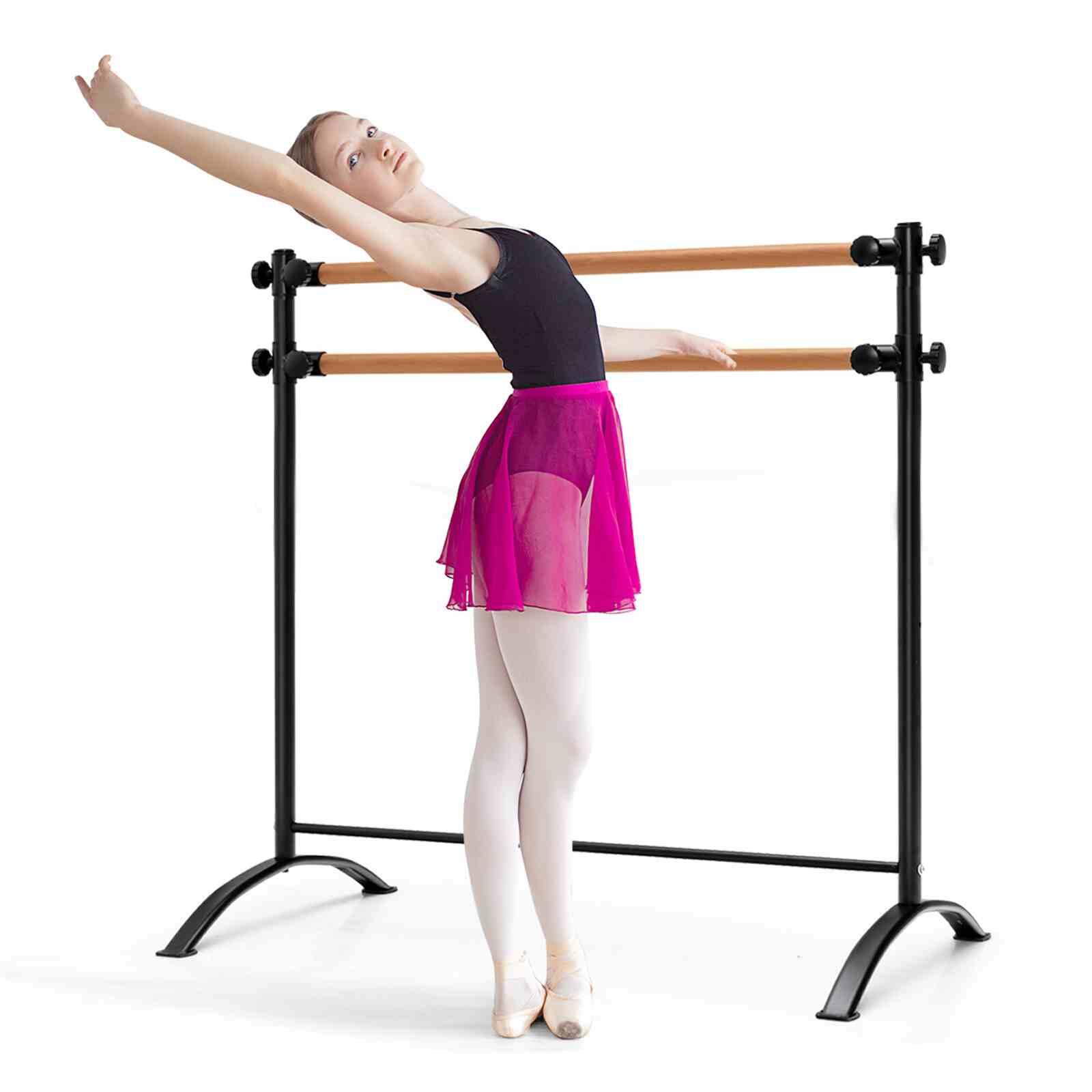 Portable Double Ballet Barre Stretching Exercise Dance Bar 4-position Adjustable
