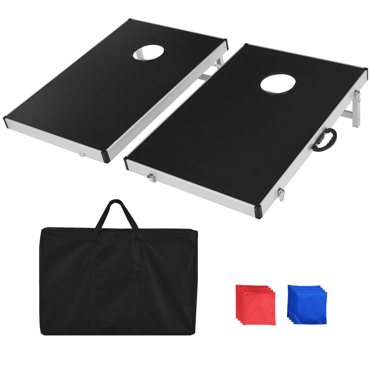 Cornhole Game Set Aluminum Frame for Multiplayer Games w/8 BeanBags