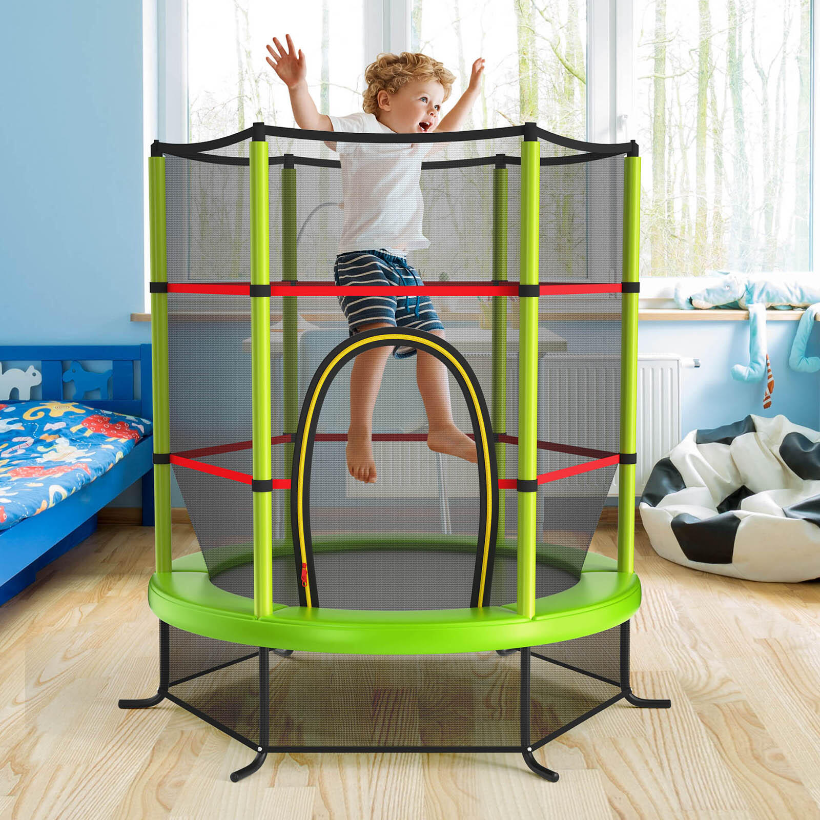 Trampoline Bouncer Indoor Outdoor Gift w/Enclosure Net Max