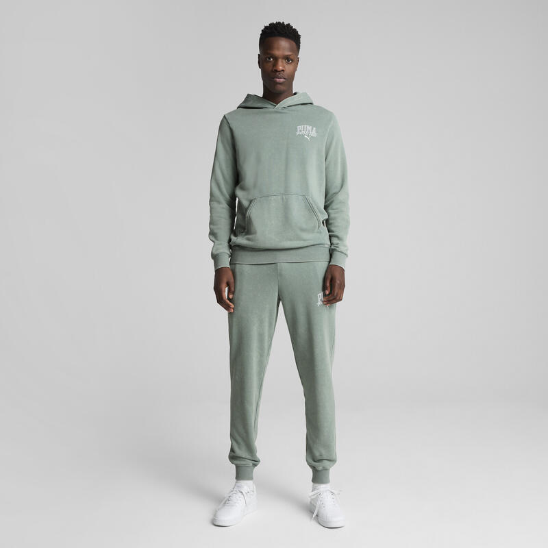 Manșoane de compresie alergare bărbați Class Washed Hoodie Negru PUMA Green Moon