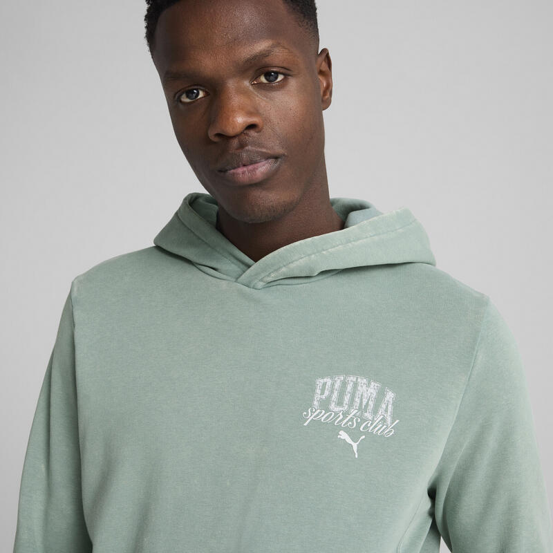 Manșoane de compresie alergare bărbați Class Washed Hoodie Negru PUMA Green Moon