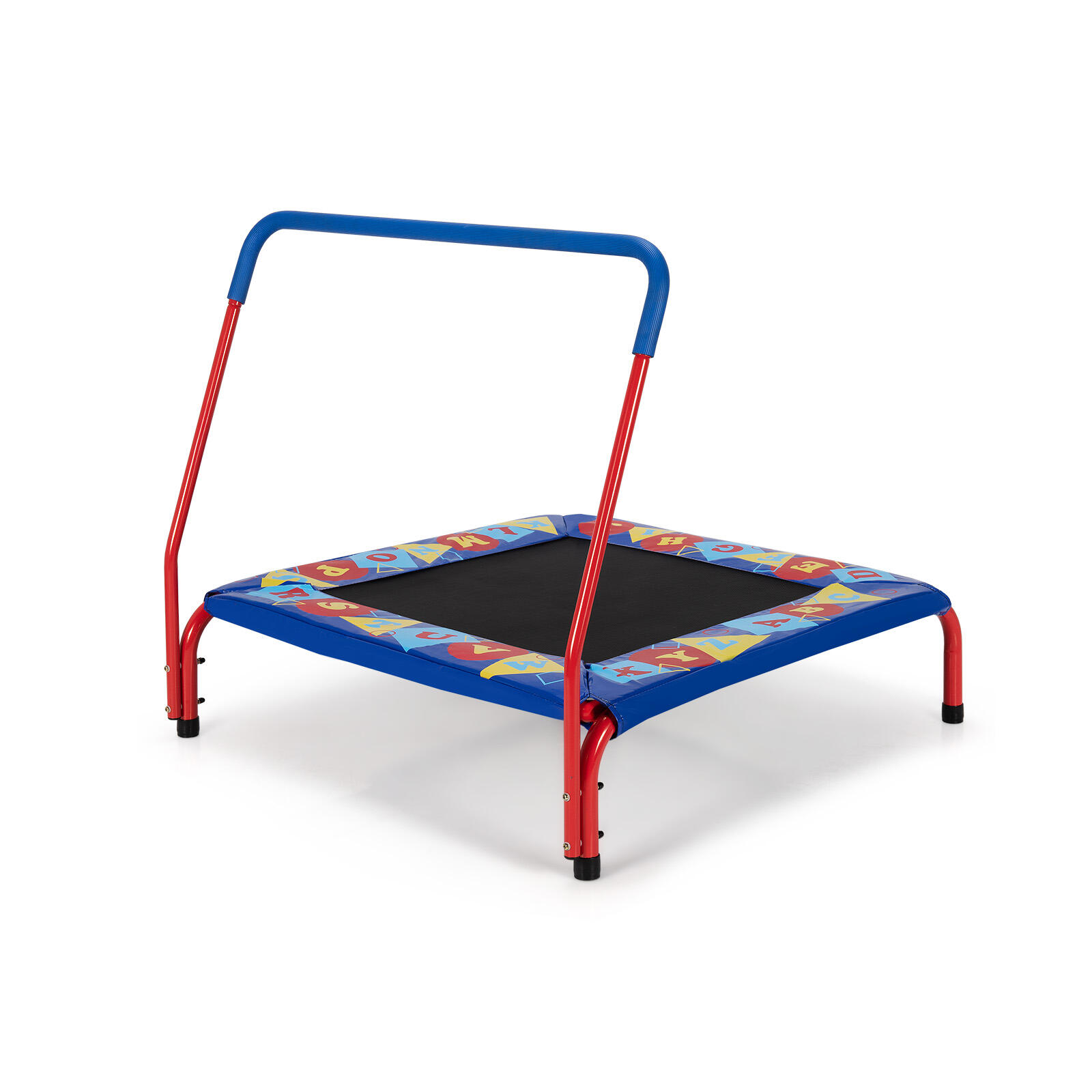 3FT Square Mini Trampoline Exercise Rebounder w/Handrail