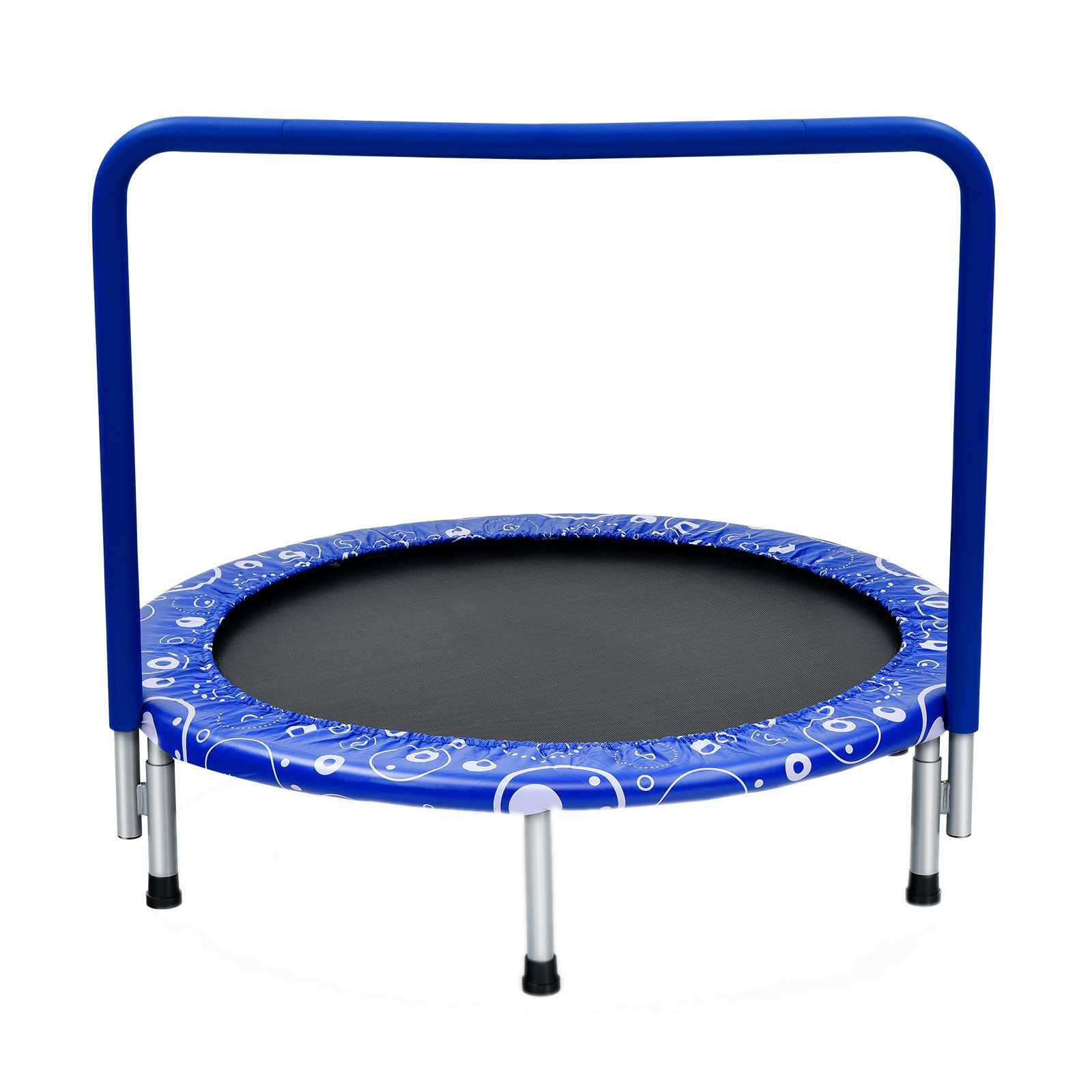 3FT Mini Trampoline Fitness Rebounder Home Gym Exercise w/Handrail Blue