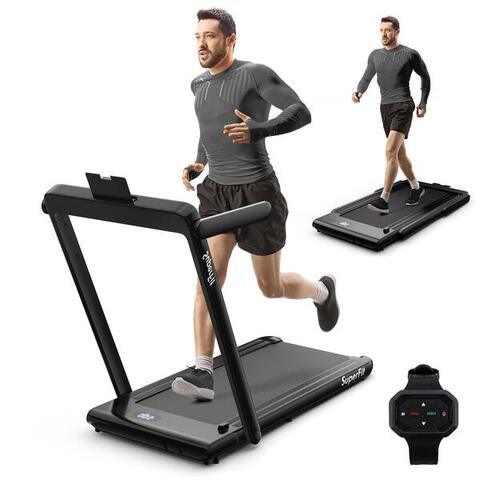 2.25HP Electric Running Machine with LED Display & Workout APP for Home Black