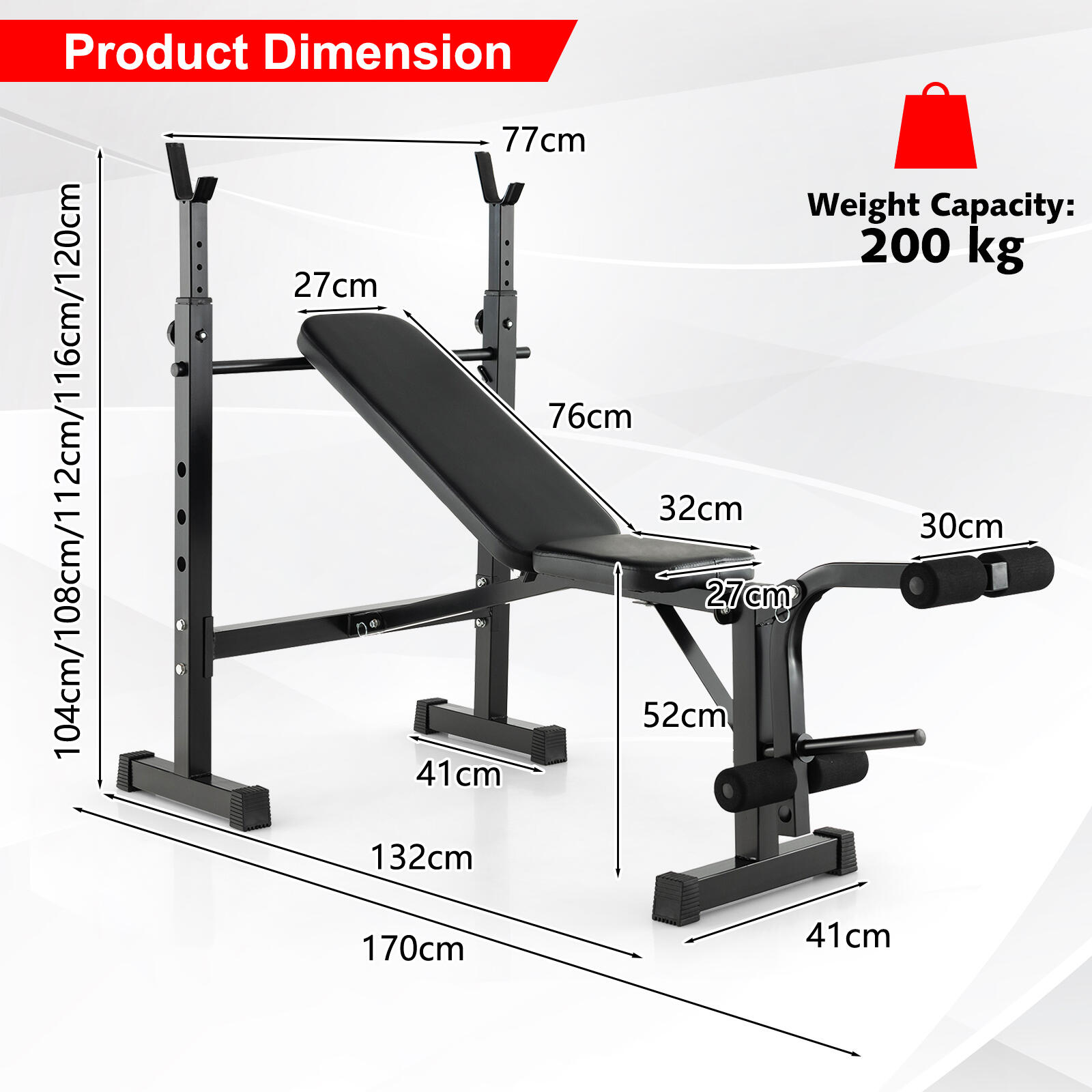 Gym Equipment Bench Press Bench Walmart Flat Bench, 1455LBS/660KG - Main Image