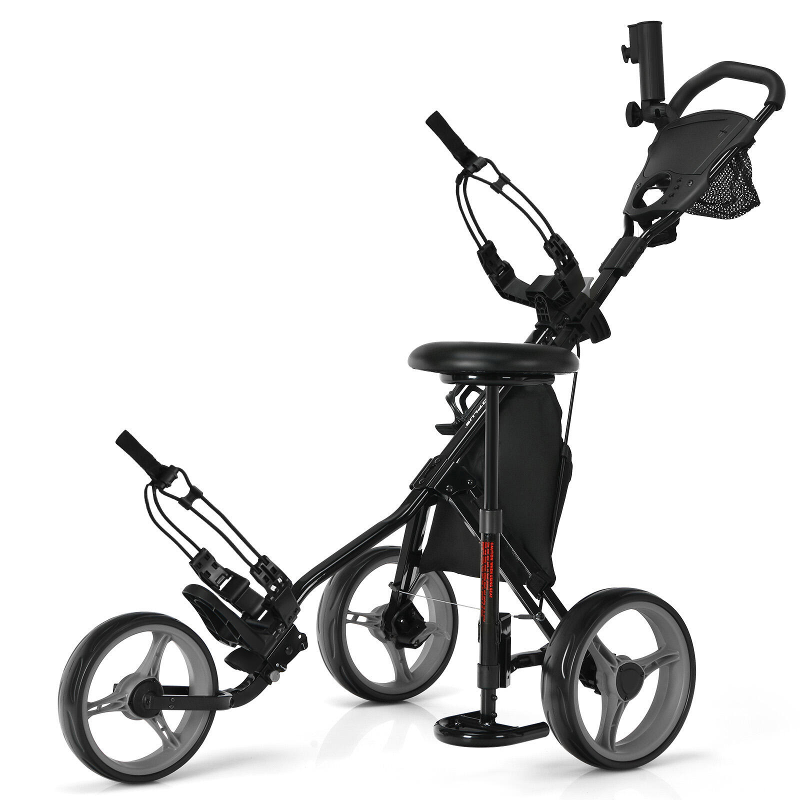 Golf Push Pull Cart Lightweight 3 Wheels Golf Push Cart