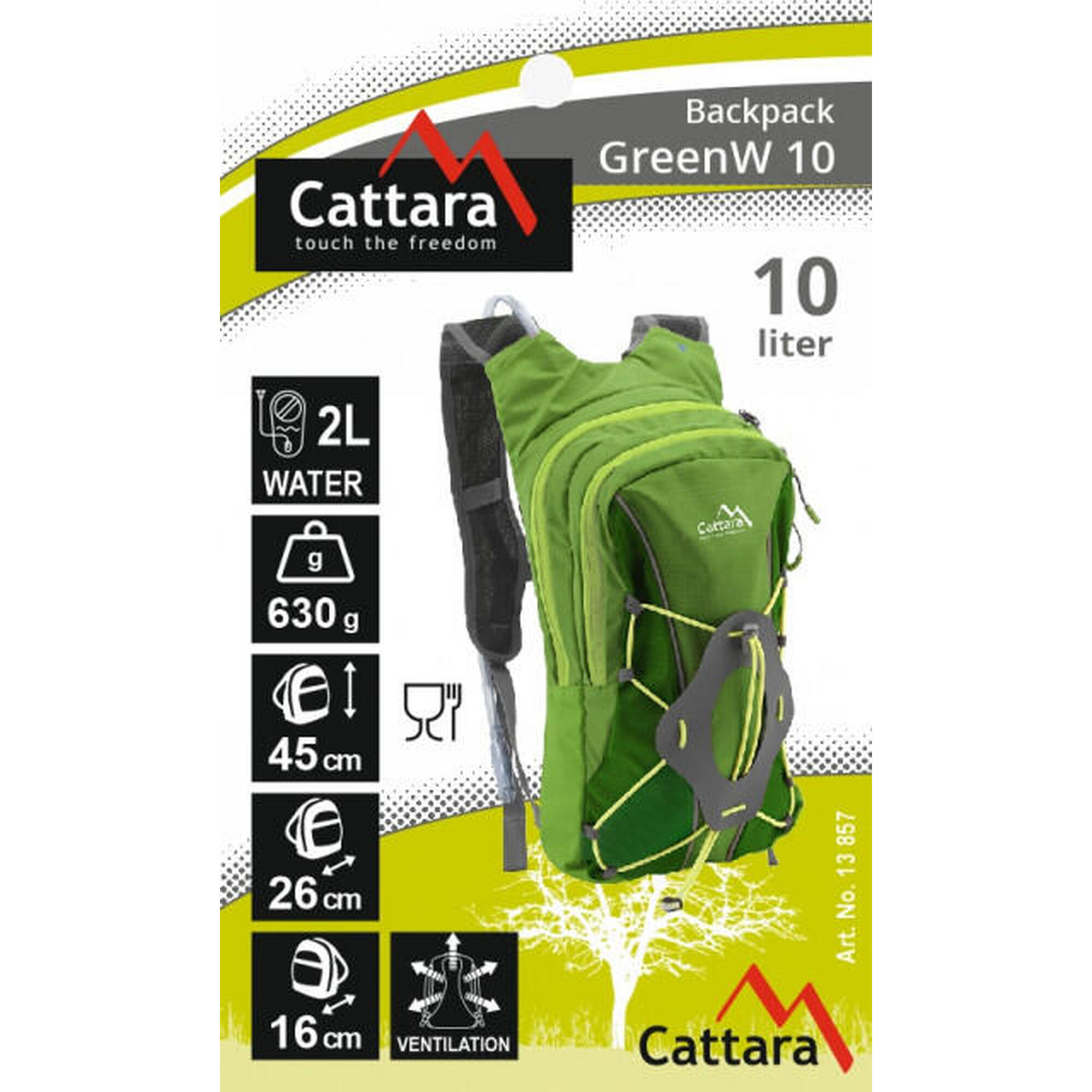 Rucsac 10 litri + punga de apa 2 litri Cattara