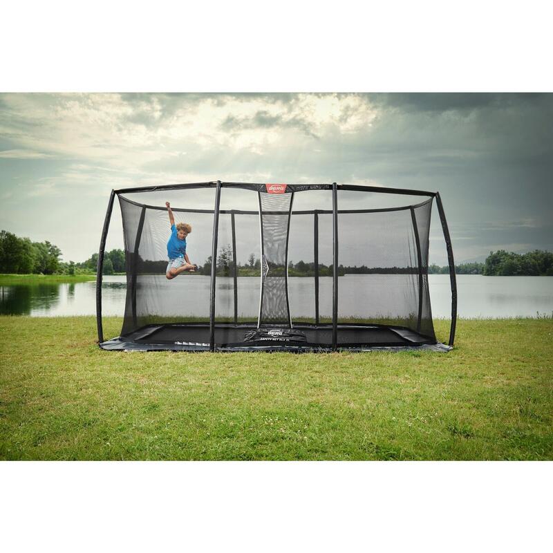 Trampoline BERG Elite  + Filet de sécurité FlatGround Rect. Gr. anthr. 500x300