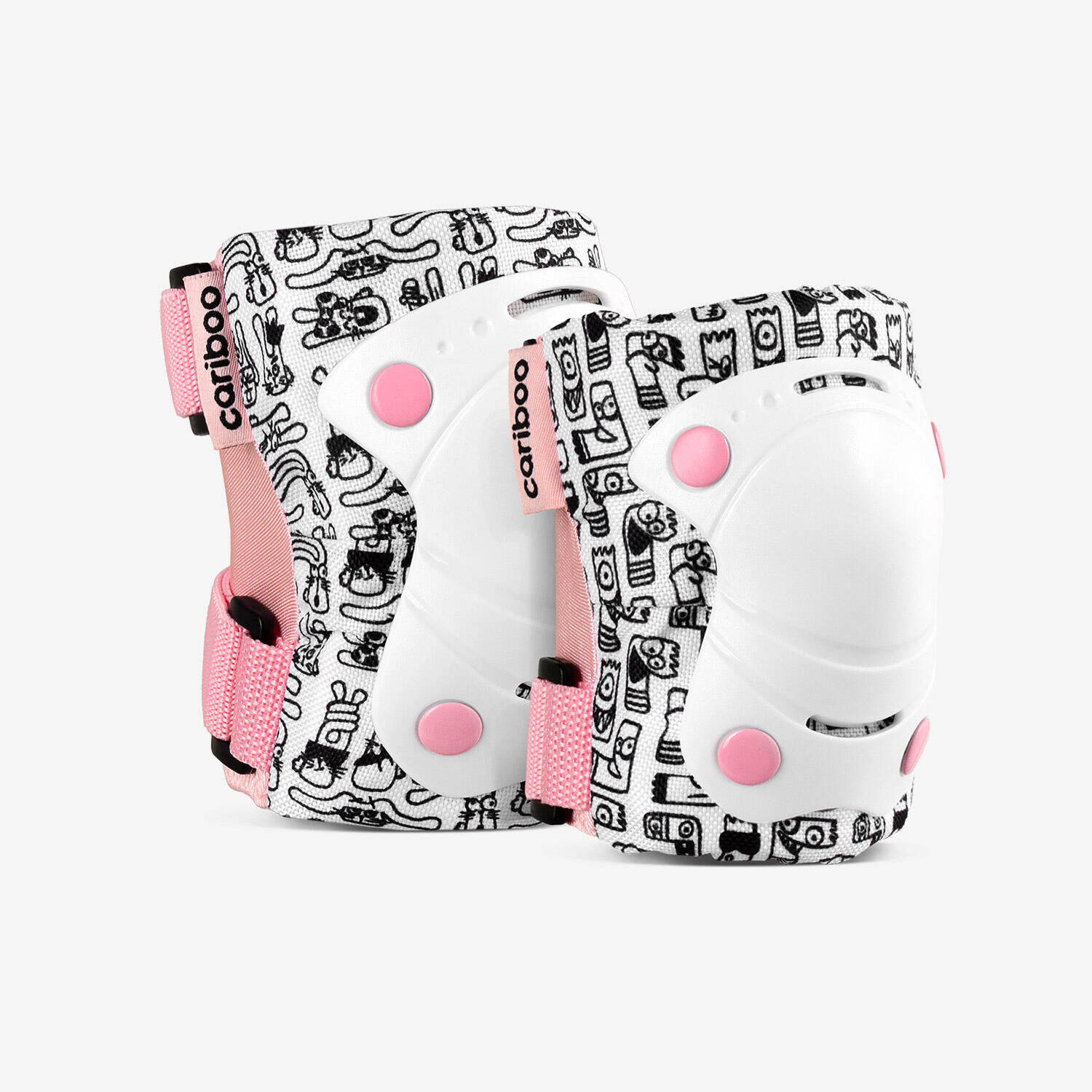Protetores infantis cariboo jump m 2-pack (rosa e branco) -4792