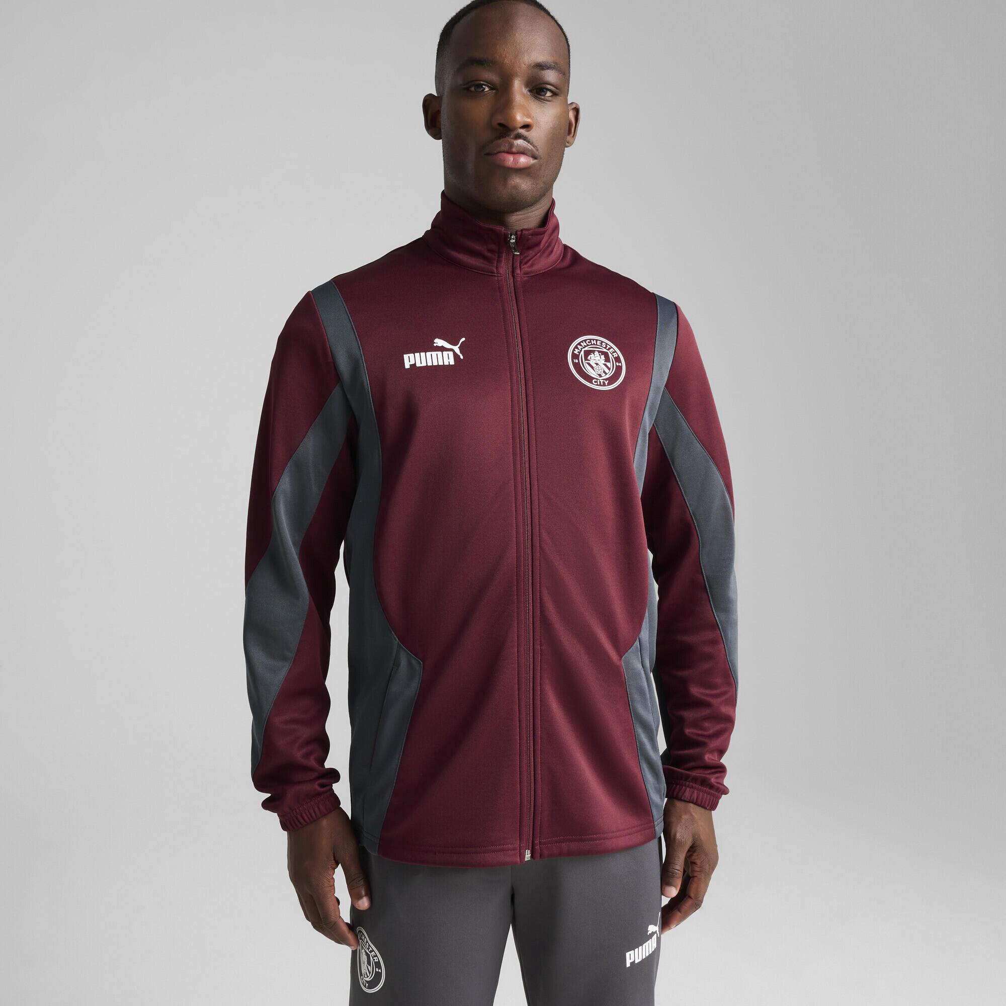 Veste Manchester City ftblNRGY+ Homme PUMA Dark Rosette Stormy Slate Red Gray 2/7