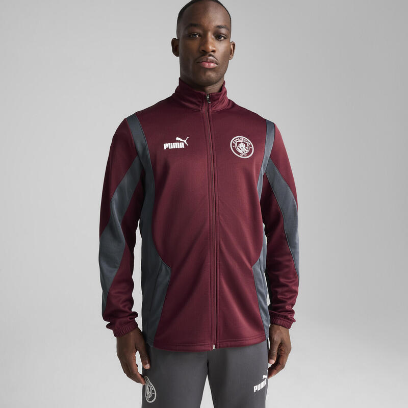 Veste Manchester City ftblNRGY+ Homme PUMA Dark Rosette Stormy Slate Red Gray