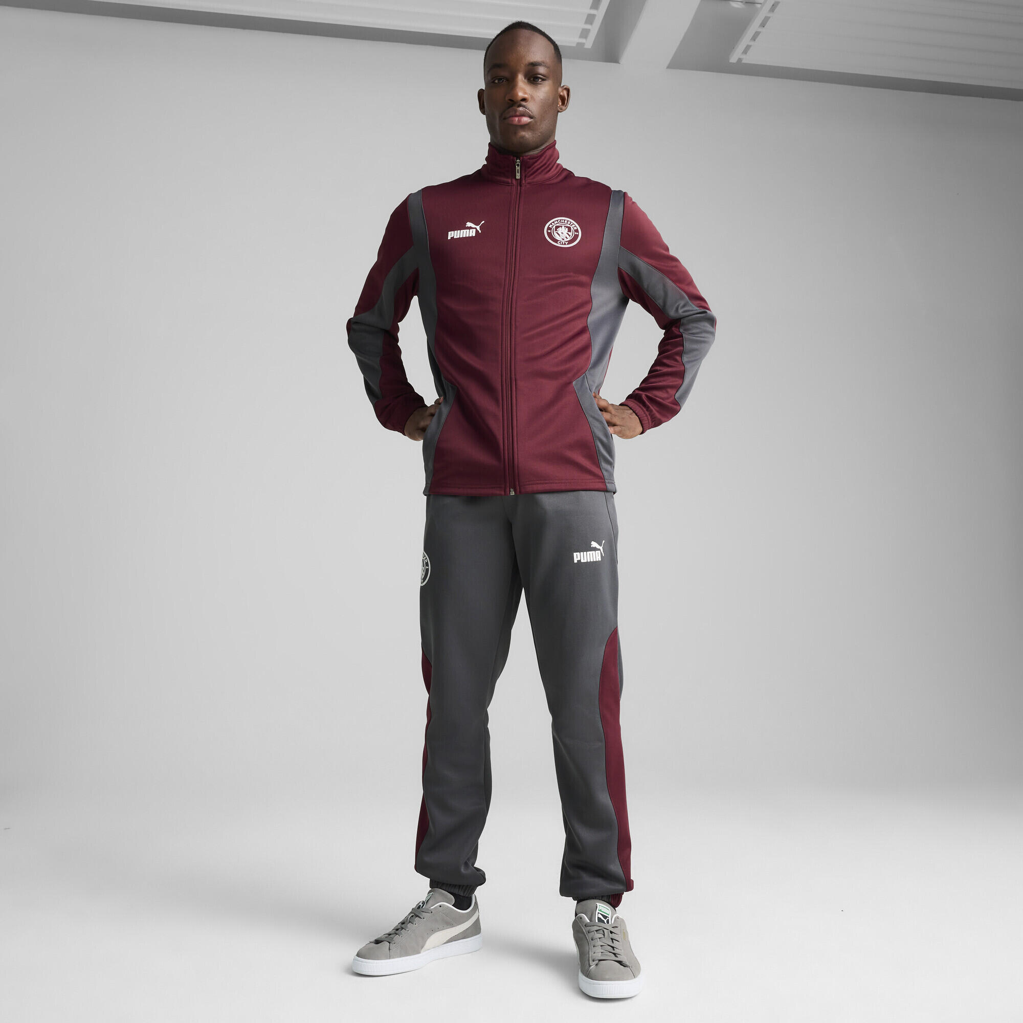 Veste Manchester City ftblNRGY+ Homme PUMA Dark Rosette Stormy Slate Red Gray 4/7