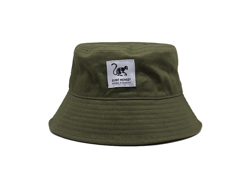 SURF MONKEY Boné - 100% algodão / Adulto / Sem fio (Verde azeitona)