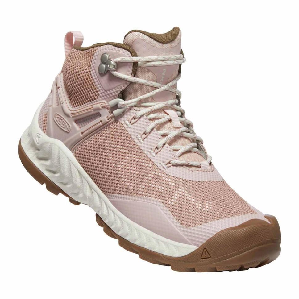 Buty trekkingowe damskie Keen Nxis Evo Wp Mid wysokie wodoodporne różowe