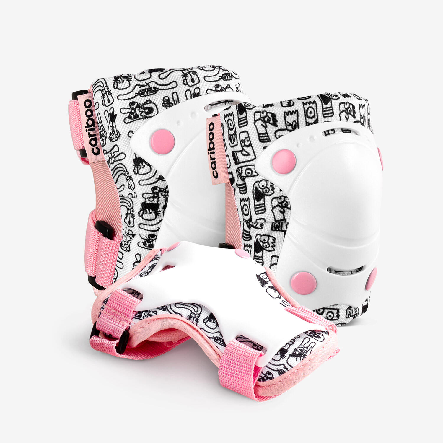 Ochraniacze dla dzieci Cariboo Jump S 3-pack (różowo-białe) -4808