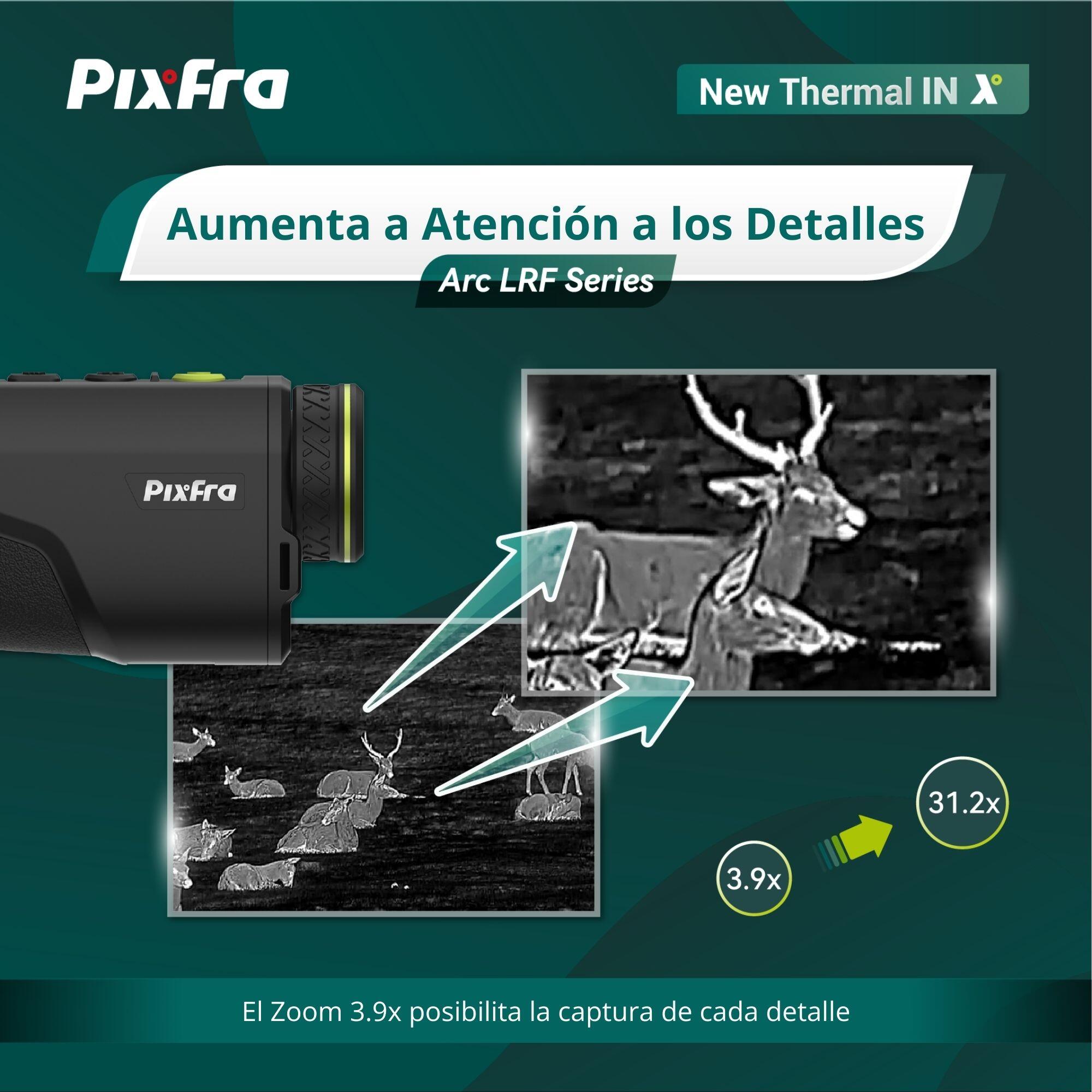 Monocular Térmico 25 mm 1300 m ARC LRF A625P <20mK con Telémetro PIXFRA S640x512 3/7