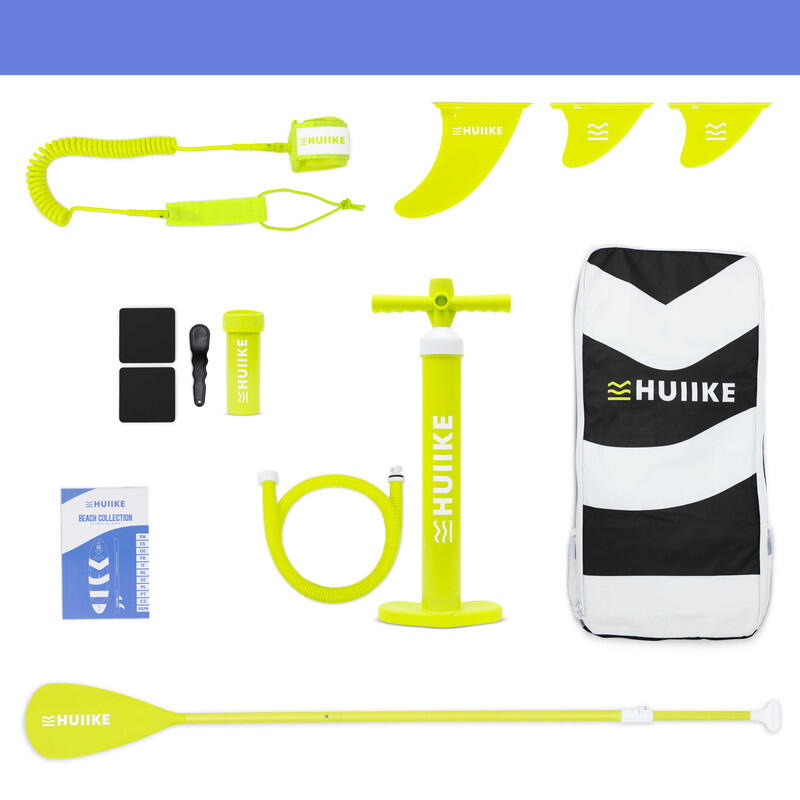 Opblaasbaar Supboard met Premium Accessoires, HUIIKE, Zwart, Hoge Stabiliteit 3/7