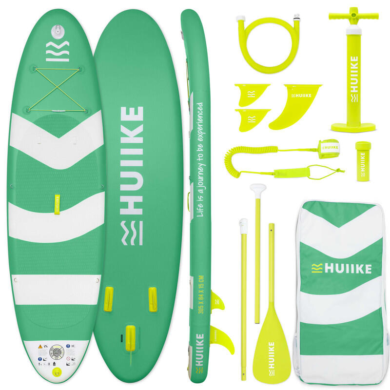 HUIIKE Tabla Paddle Surf Hinchable Accesorios Premium, HUIIKE, Verde, Gran Estabilidad