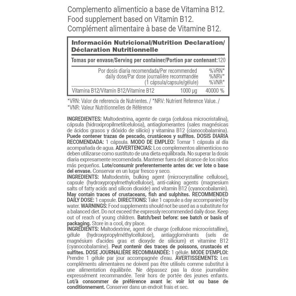 Vitamina B12 1000 ug - 120 Capsule Vegetali MASmusculo 6/6