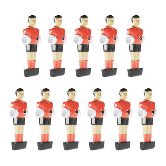 Kickerfigur Schuss und Tor für 13 mm Stangen Rot-Schwarz Einzeln Tischfußball