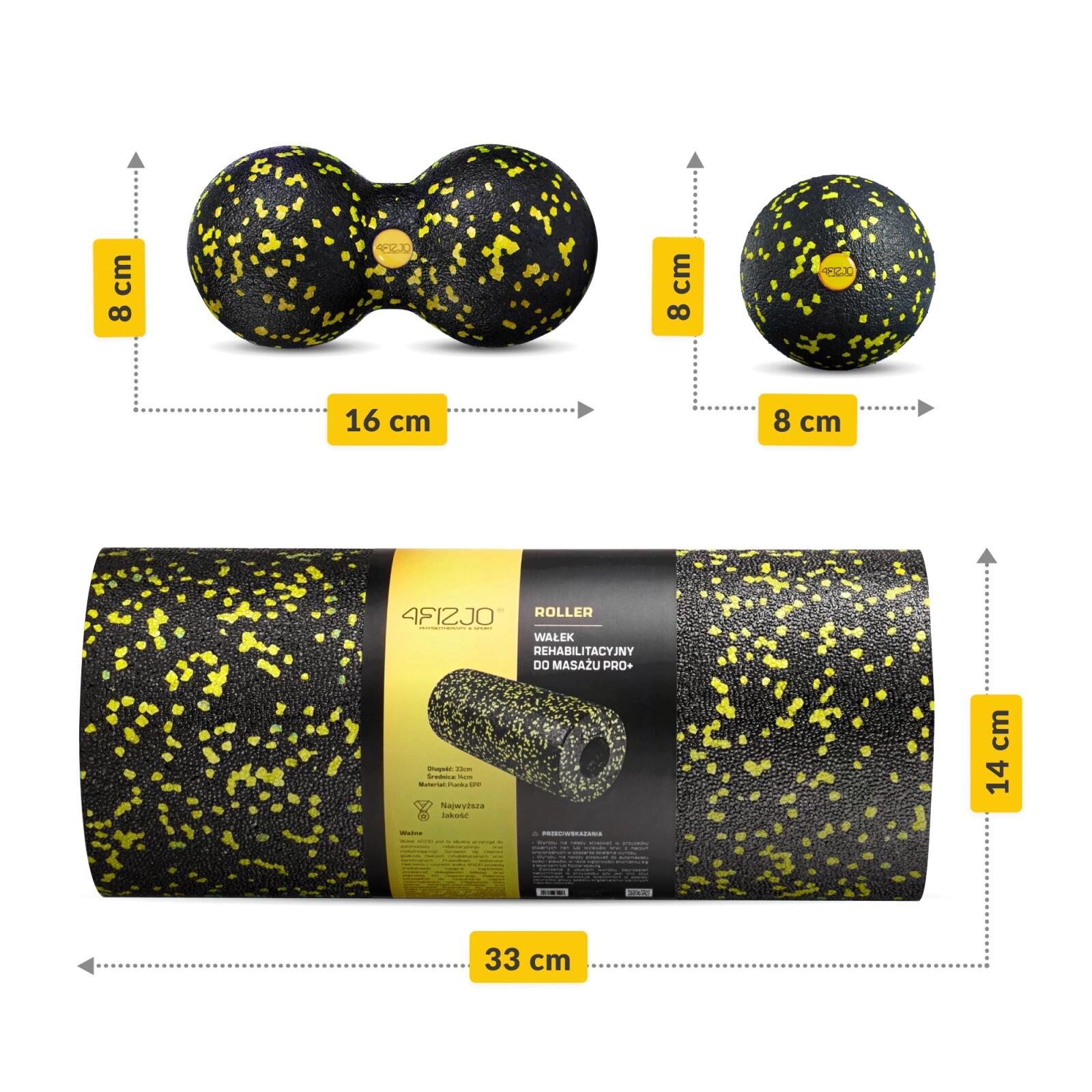 Set massaggio rullo miofasciale EPP 3 pz palline riabilitazione 4FIZJO 5/7