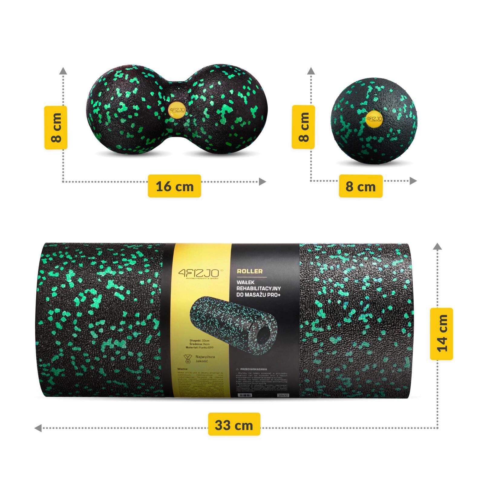 Set massaggio rullo miofasciale EPP 3 pz palline riabilitazione 4FIZJO 2/7